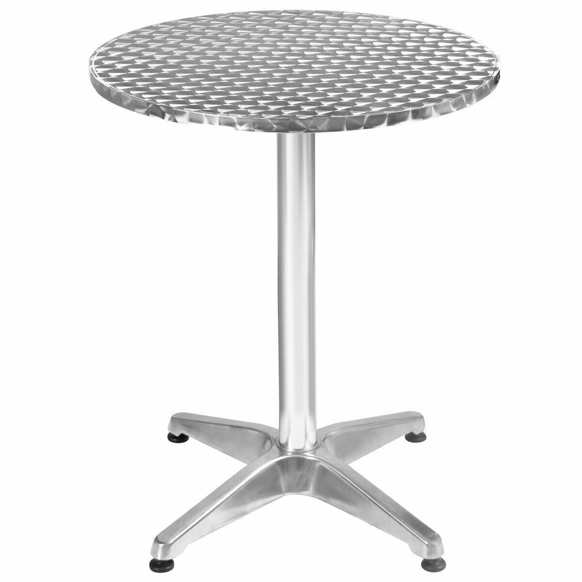 thebestshop99 Aluminum Stainless Steel Round Table Patio Bar Pub Restaurant Home Adjustable Round Table 23 1/2